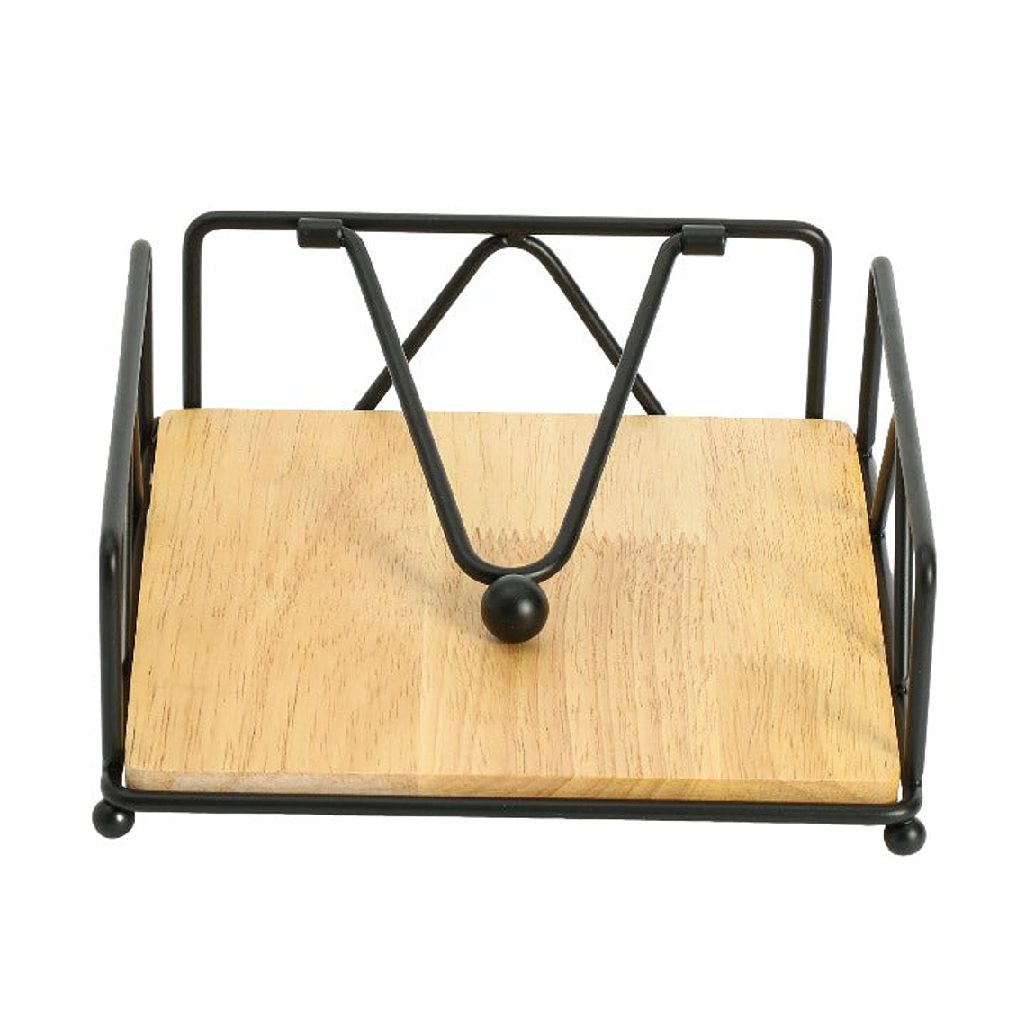 Servilletero Metal con Madera 4