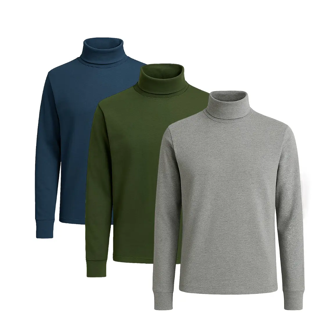 Tripack Cafarena de Hombre - Acero Verde y Melange 1