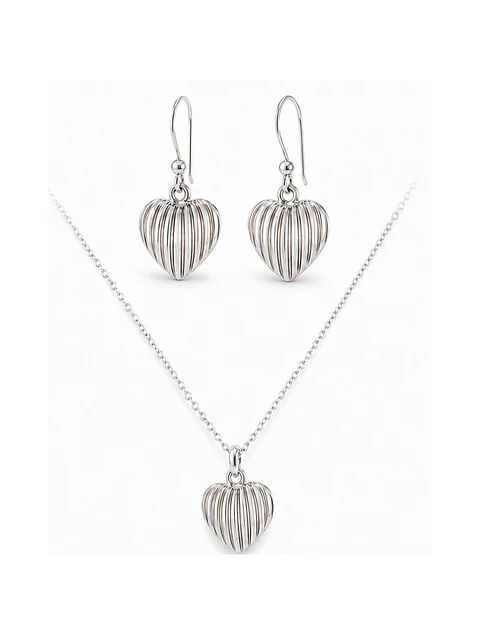 Conjunto de Joyas Corazón Ondas