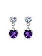 Aretes Corazón Amatista Nocturna - Miniatura 1