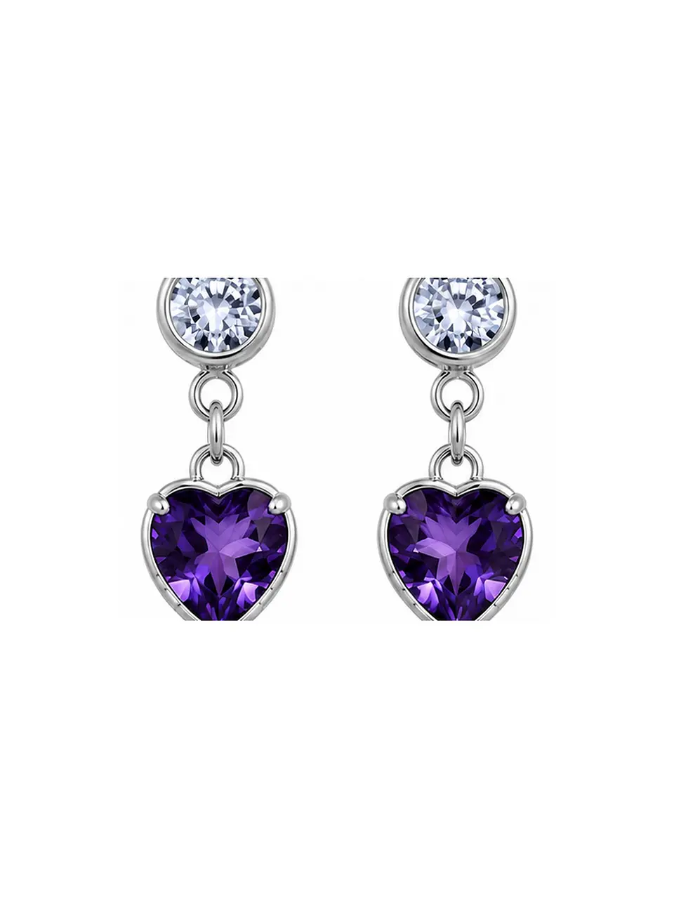 Aretes Corazón Amatista Nocturna 1