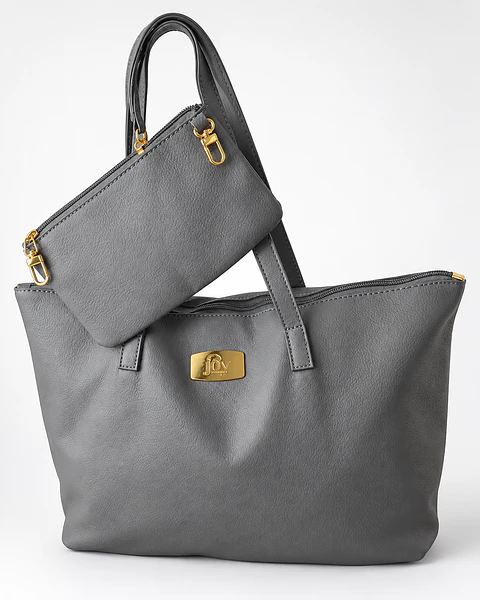 Tote Joy Mangano Gris con Pouch