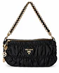 Prada Tessuto Gaufre Chain Shoulder Bag Negro - Miniatura 1