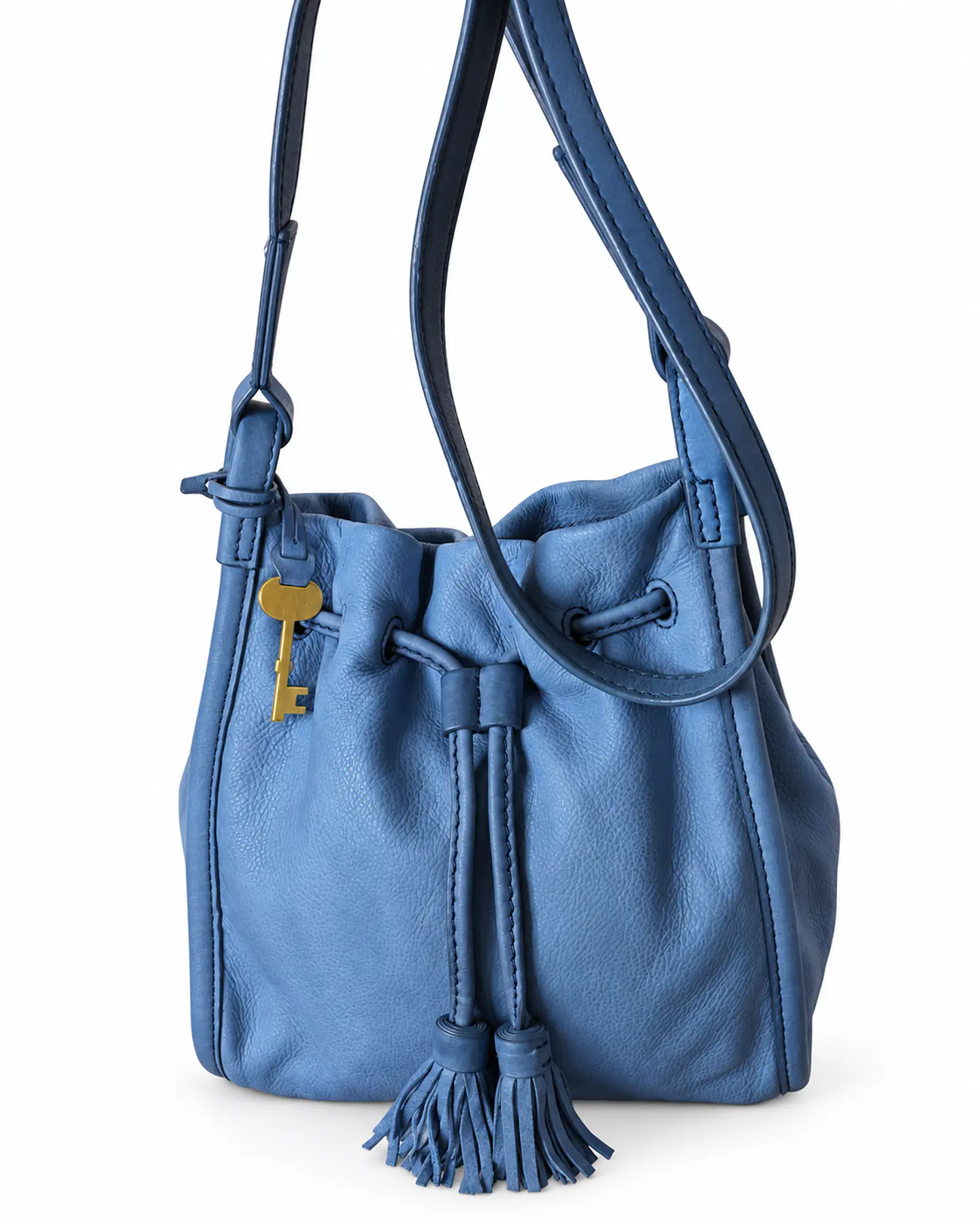 Fossil Claire Small Drawstring Crossbody Azul 1