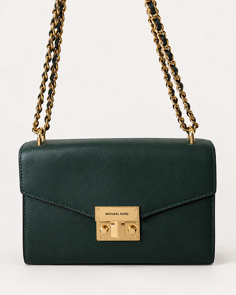 Michael Kors Sloan Editor Leather Shoulder Bag Verde