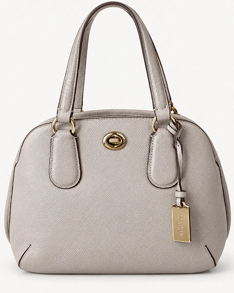 Coach Light Gray Leather Satchel