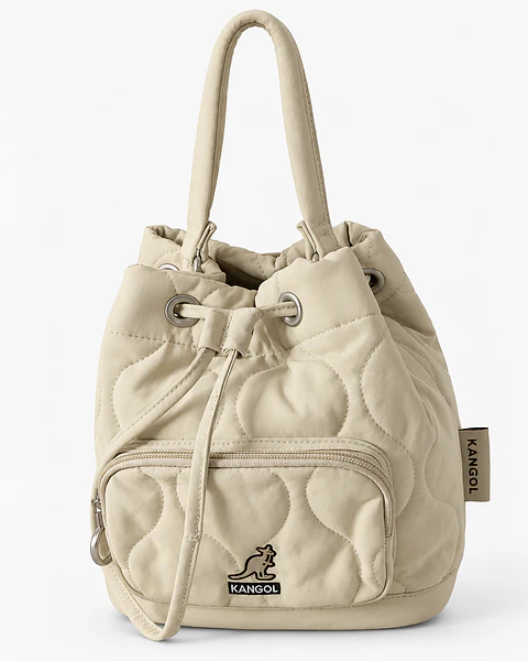 Kangol WH Quilt Bucket Bag Ivory