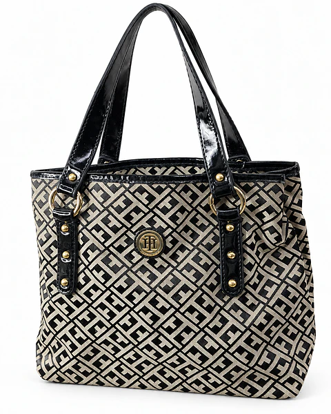 Tommy Hilfiger TH Monogram Tote Negro y Beige
