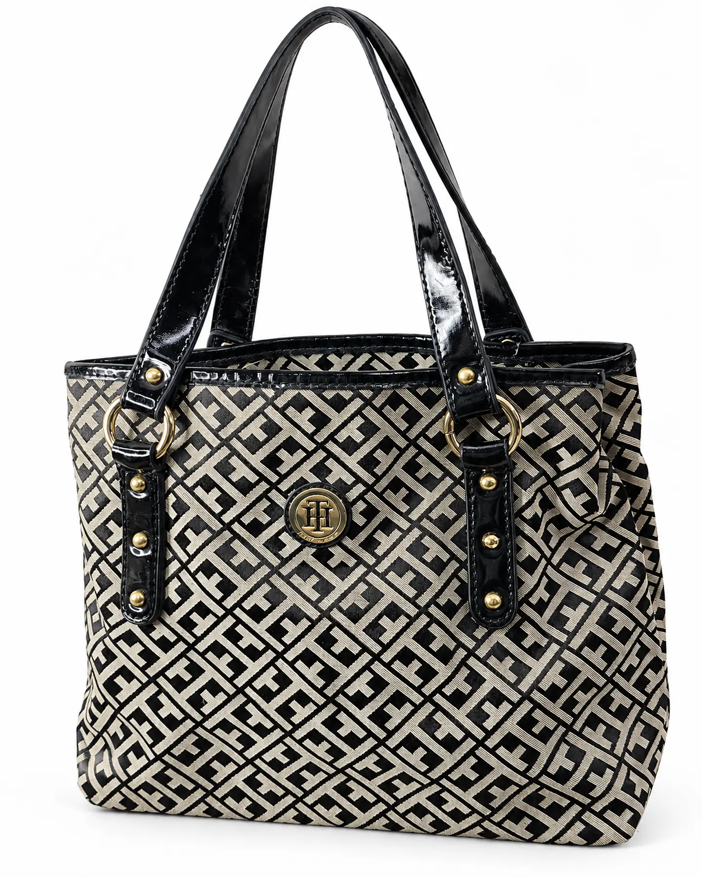 Tommy Hilfiger TH Monogram Tote Negro y Beige 1
