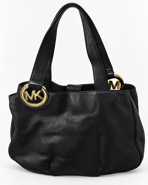 Tote Michael Kors Negro con Herrajes MK Dorados