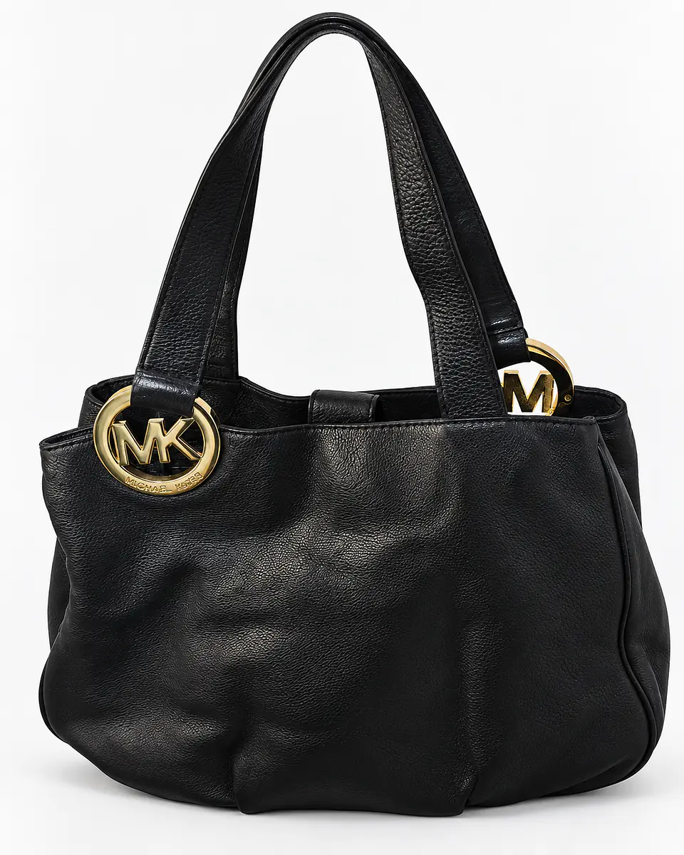 Tote Michael Kors Negro con Herrajes MK Dorados 1