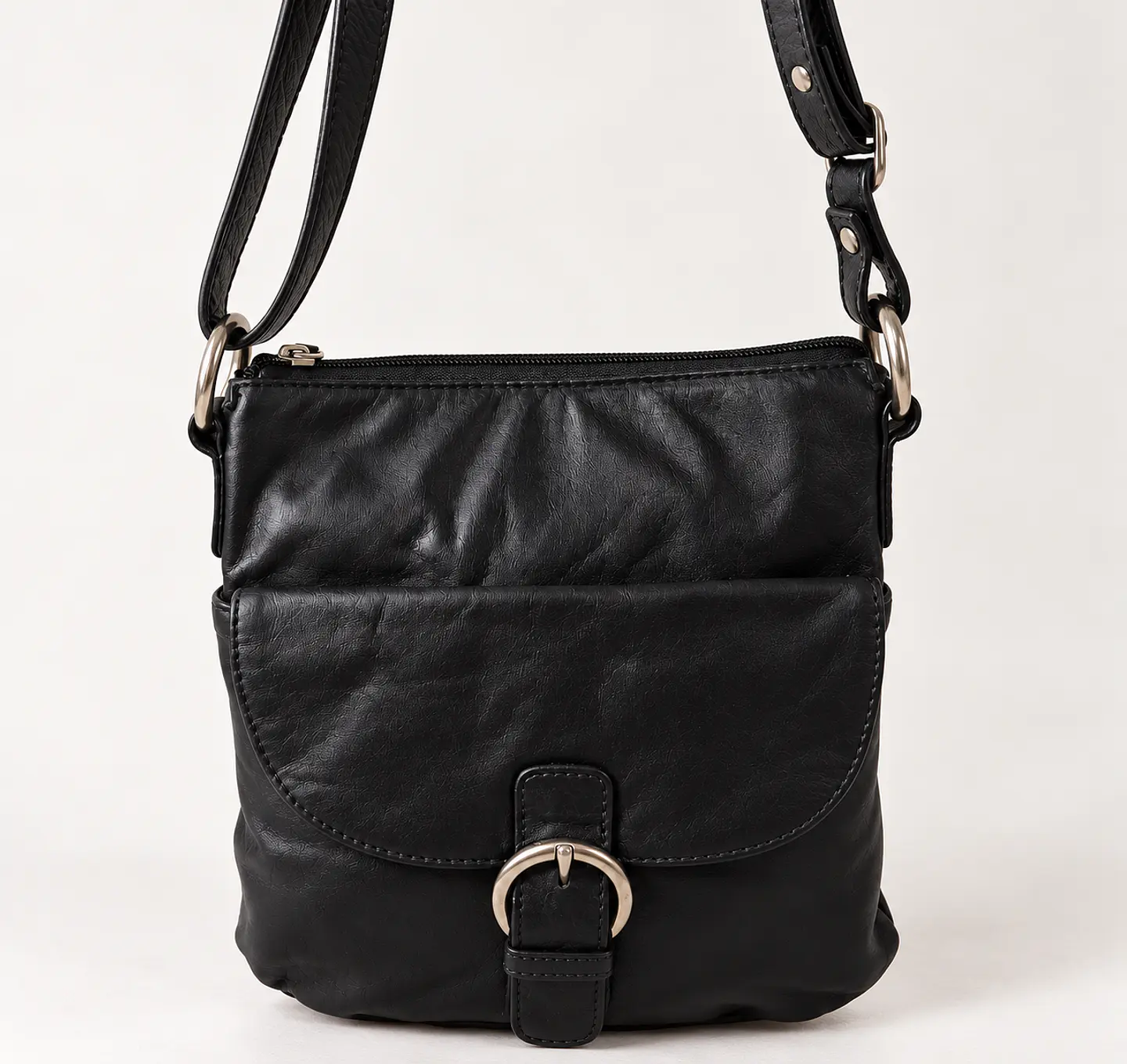 Hamled Crossbody Negro de Cuero 1