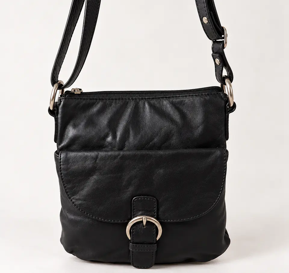 Hamled Crossbody Negro de Cuero 1