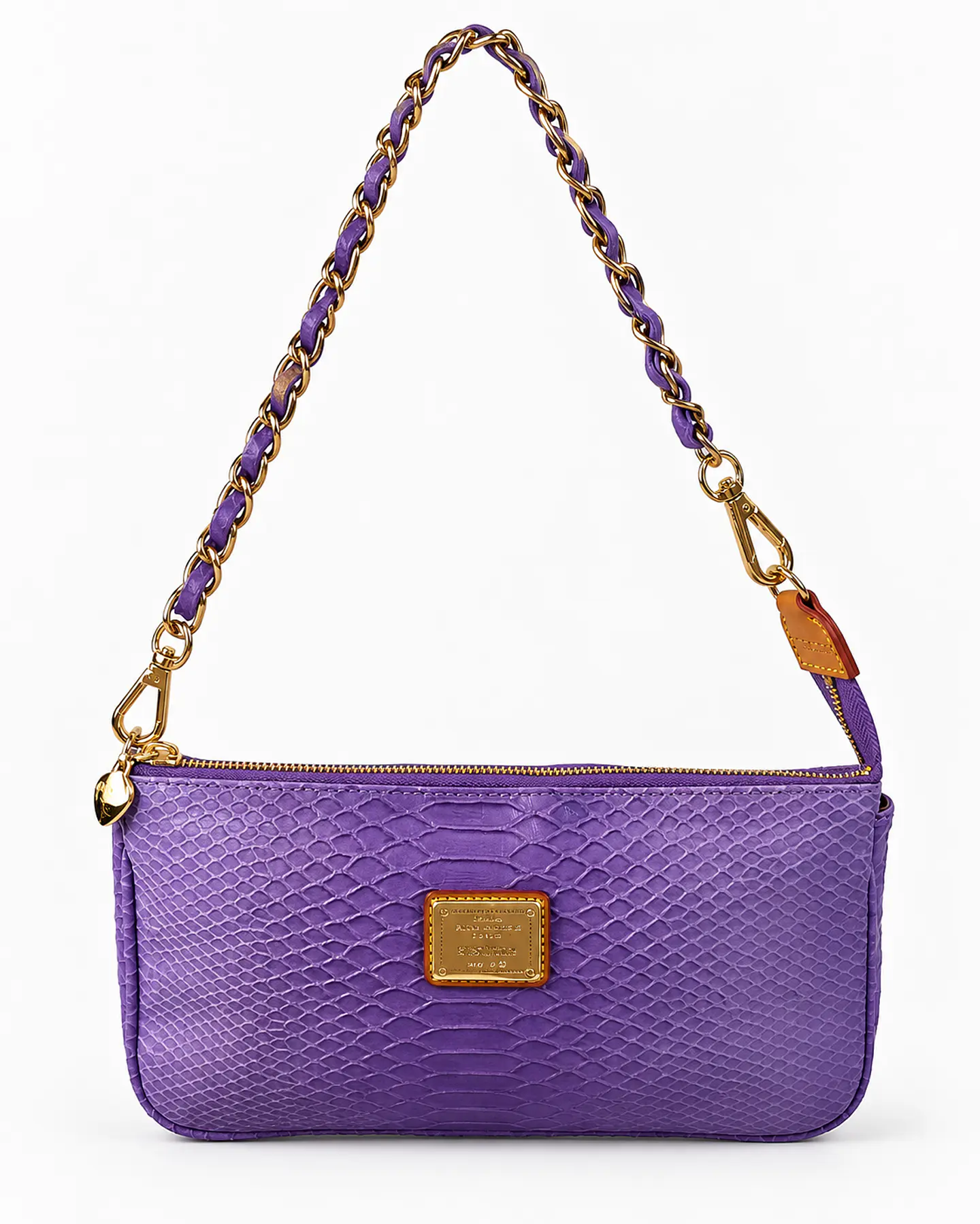 Poche Paris Shoulder Baguette Morado Efecto Serpiente 1