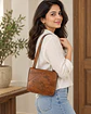 Patricia Nash Vintage Distressed Leather Flap Crossbody – Cognac - Miniatura 2