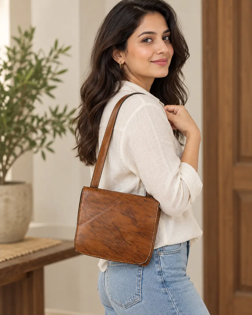 Patricia Nash Vintage Distressed Leather Flap Crossbody – Cognac 2