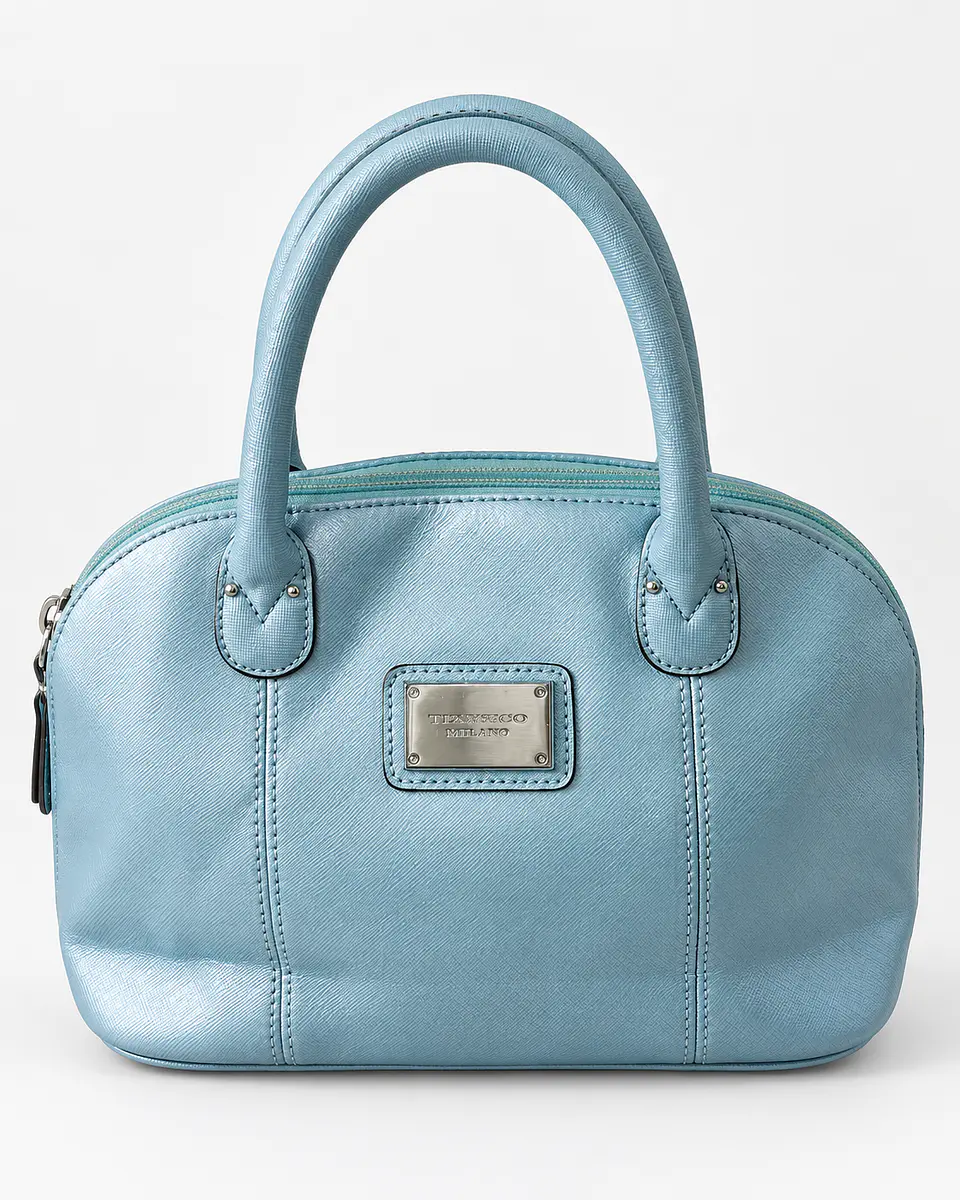 Tignanello Leather Dome Satchel – Light Blue 1