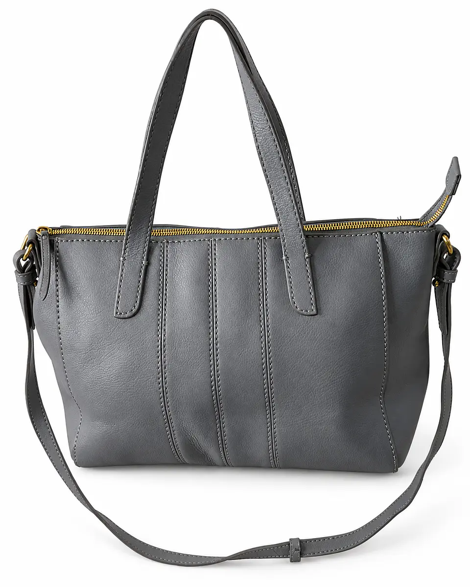 J.Crew Leather Tote with Removable Shoulder Strap – Gray 1