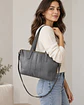 J.Crew Leather Tote with Removable Shoulder Strap – Gray - Miniatura 2