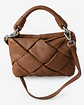 Woven Leather Top Handle Crossbody – Chocolate - Miniatura 1