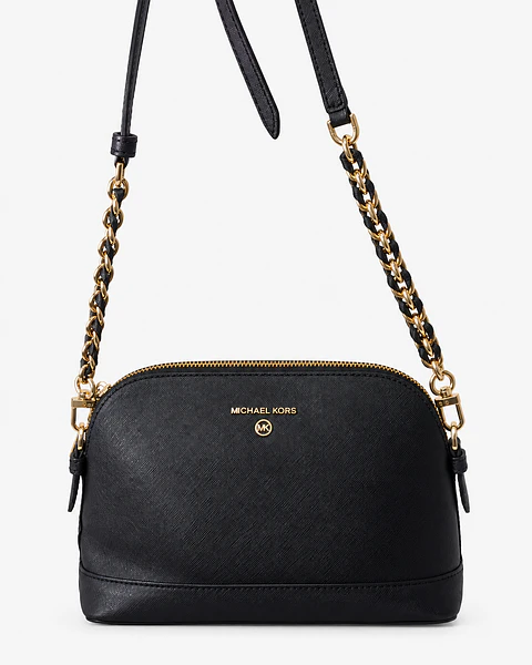 Michael Kors Cindy Dome Saffiano Leather Crossbody – Black