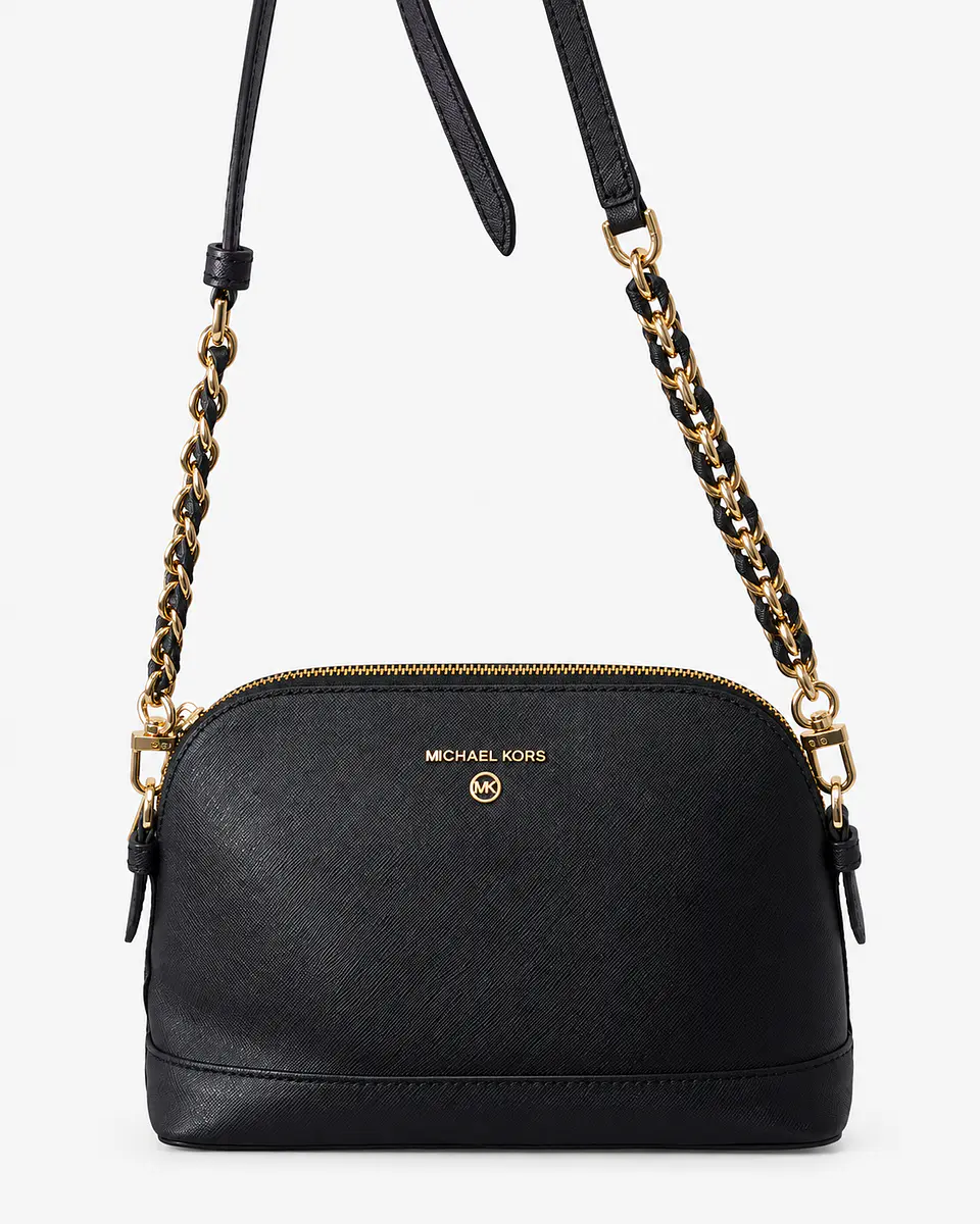 Michael Kors Cindy Dome Saffiano Leather Crossbody – Black 1