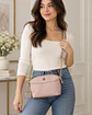 Anne Klein Dome Crossbody Bag with Detachable Card Case – Blush Pink - Miniatura 2