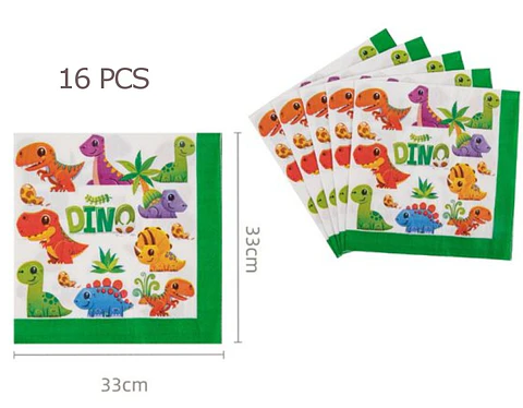 Festa Dinossauro guardanapos de papel 16pcs 33x33cm