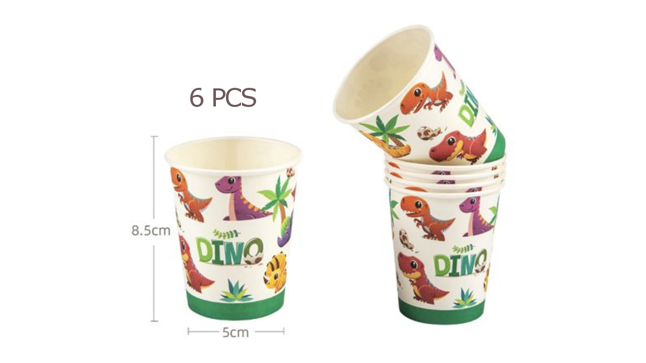 FESTA DINOSSAURO COPO DE PAPEL 6PCS 250ML 1