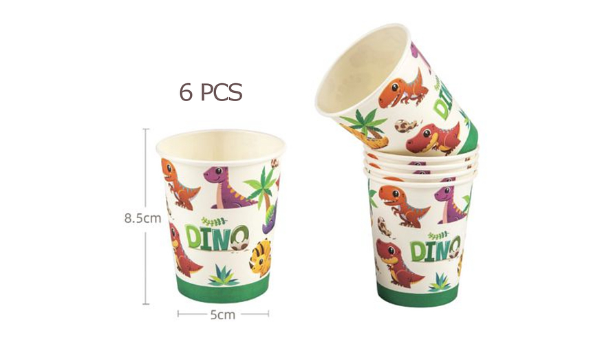 FESTA DINOSSAURO COPO DE PAPEL 6PCS 250ML 1