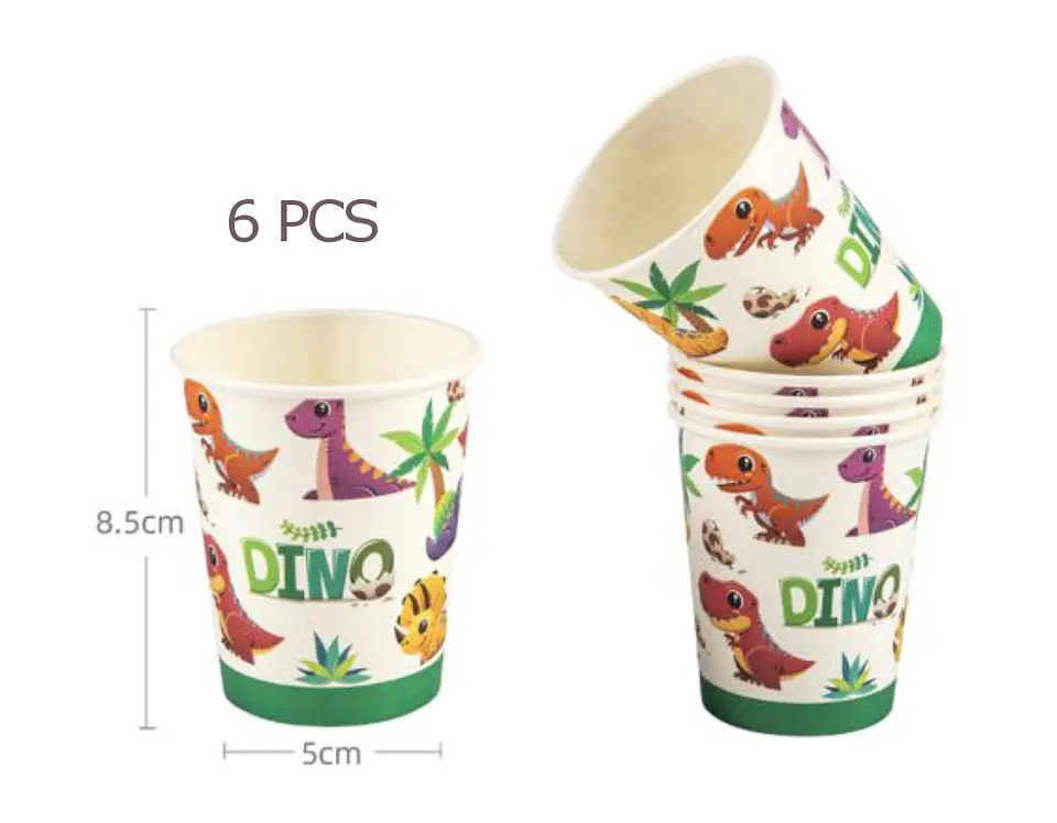 Festa Dinossauro copo de papel 6pcs 250ml 1