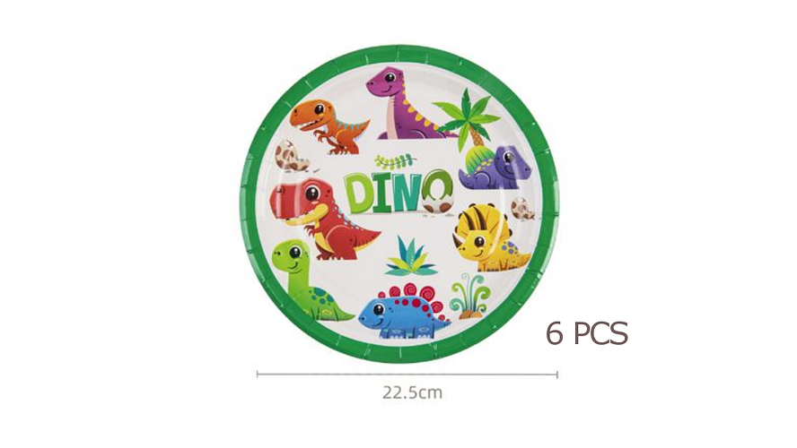 FESTA DINOSSAURO PRATO DE PAPEL 22.5CM 6PCS 1