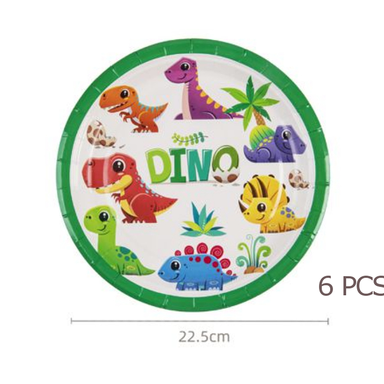 FESTA DINOSSAURO PRATO DE PAPEL 22.5CM 6PCS 1
