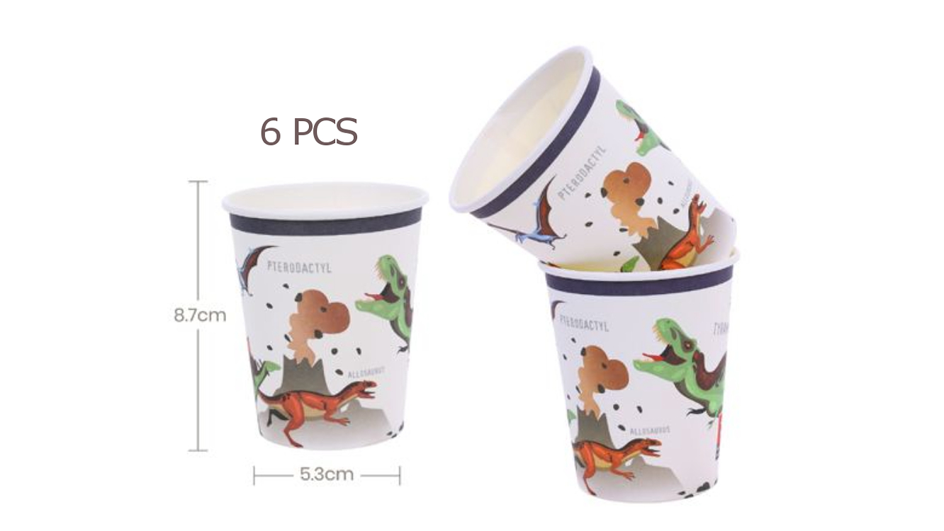 FESTA DINOSSAURO COPO DE PAPEL 6PCS 250ML 1