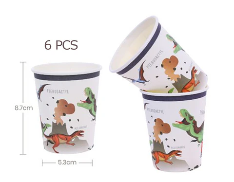 Festa Dinossauro copo de papel 6pcs 250ml