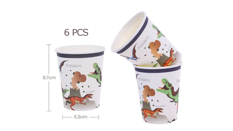 FESTA DINOSSAURO COPO DE PAPEL 6PCS 250ML 1