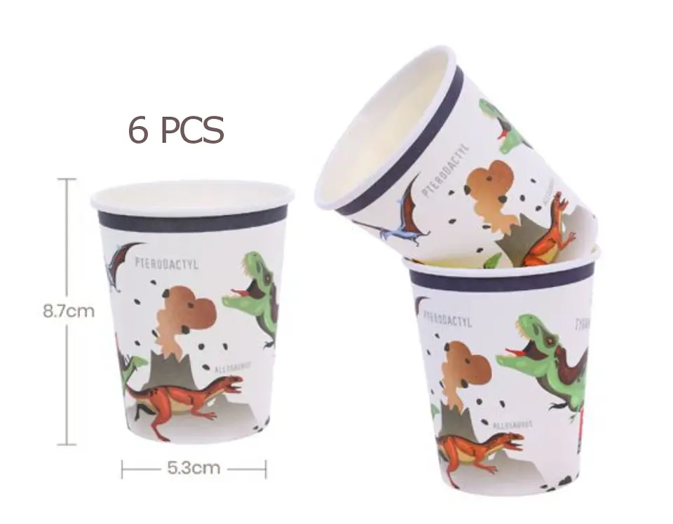 Festa Dinossauro copo de papel 6pcs 250ml 1