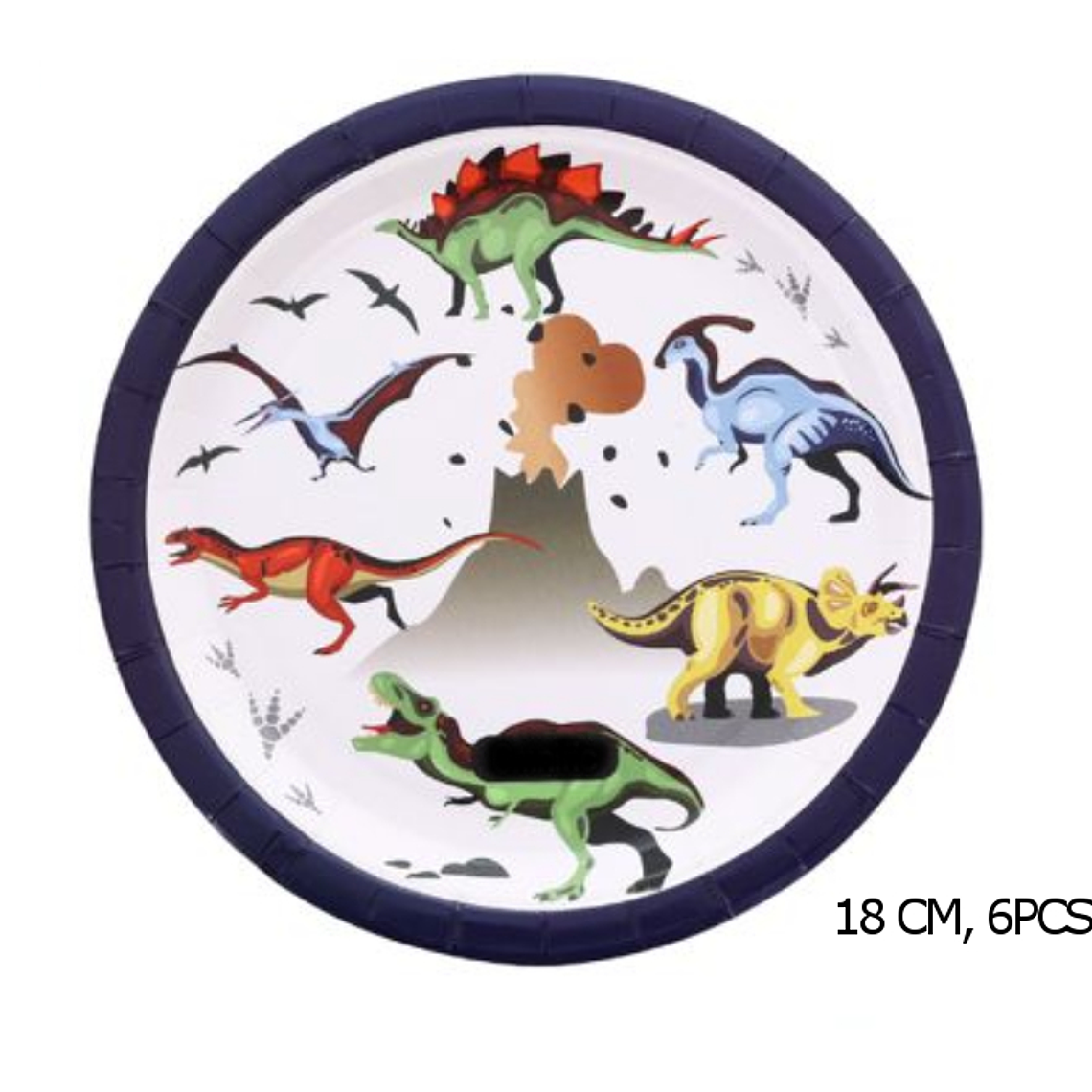 FESTA DINOSSAURO PRATO DE PAPEL 18CM 6PCS 1