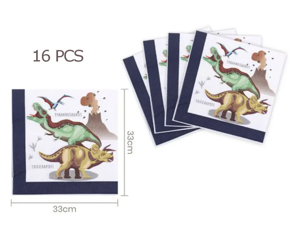 Festa Dinossauro guardanapos de papel 16pcs 33x33cm 1