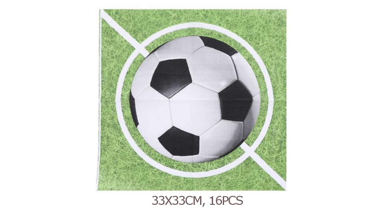 FESTA FUTEBOL VERDE GUARDANAPOS 16PCS 33X33CM 1