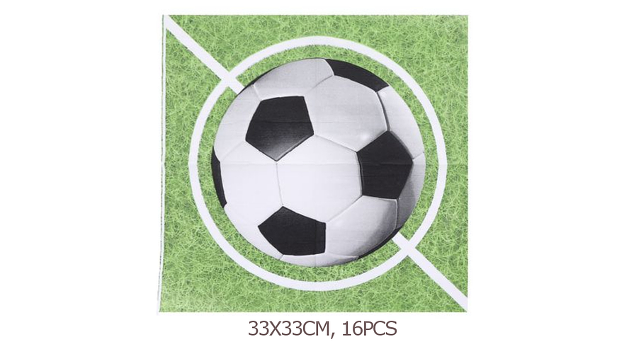 FESTA FUTEBOL VERDE GUARDANAPOS 16PCS 33X33CM 1