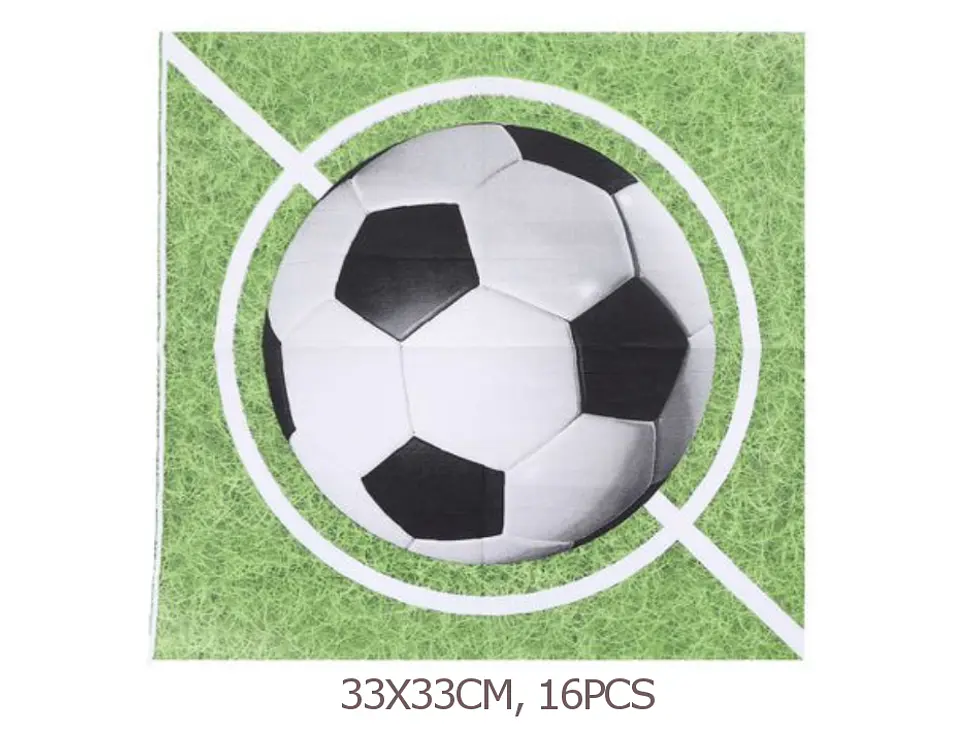 Festa Futebol verde guardanapos de papel 16pcs 33x33cm 1