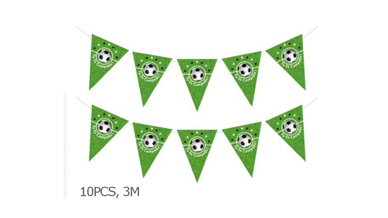 FESTA FUTEBOL VERDE BANDEIRAS 10PCS 3M 1