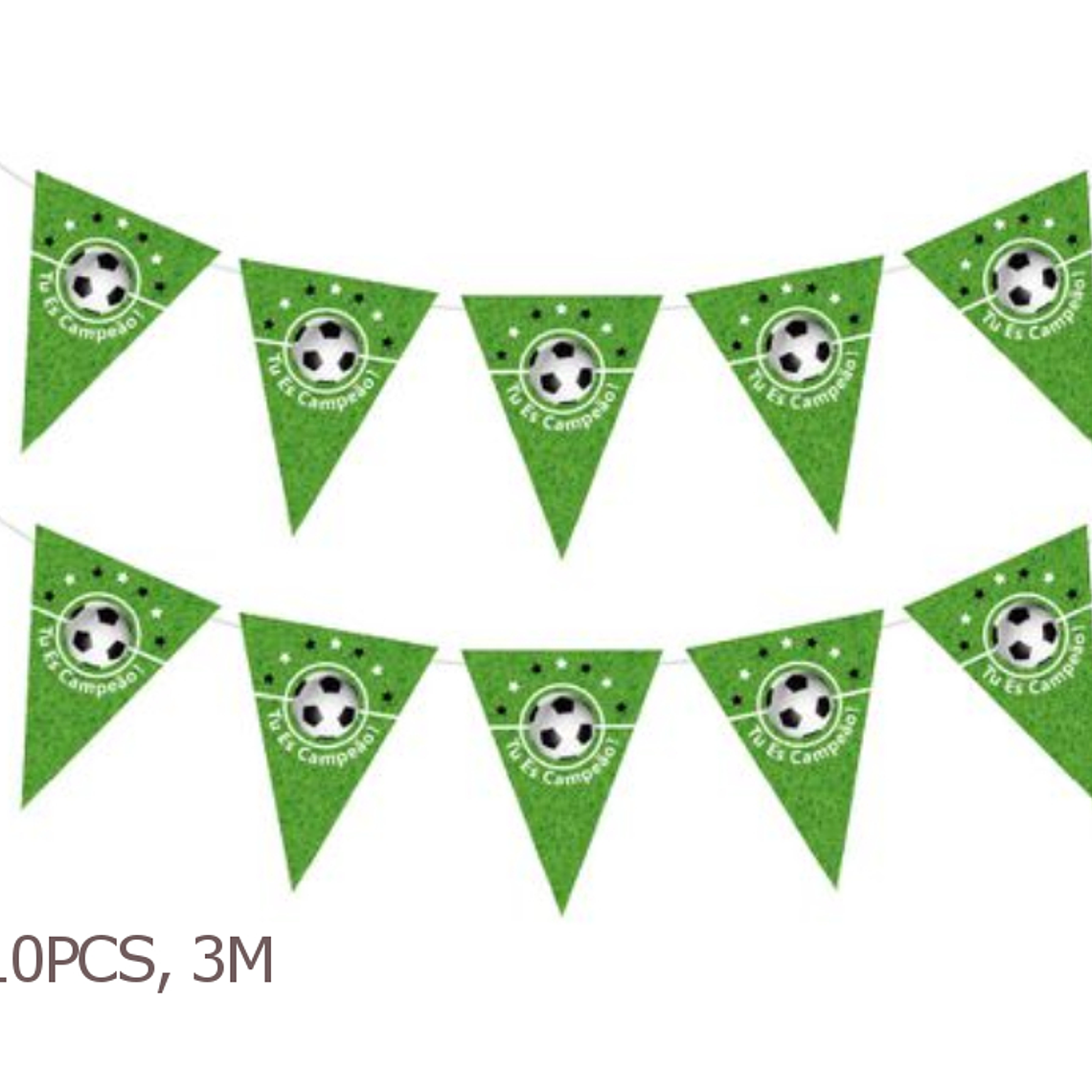 FESTA FUTEBOL VERDE BANDEIRAS 10PCS 3M 1