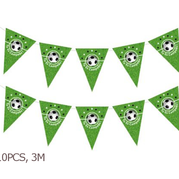 FESTA FUTEBOL VERDE BANDEIRAS 10PCS 3M 1