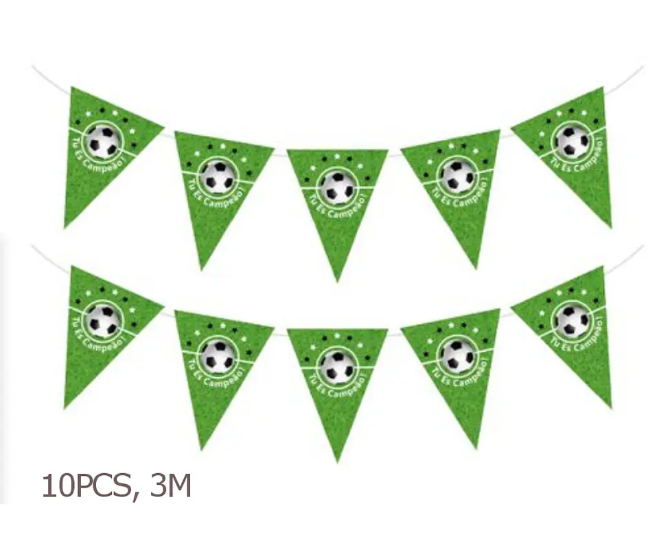 Festa Futebol verde bandeiras 10pcs 3m 1