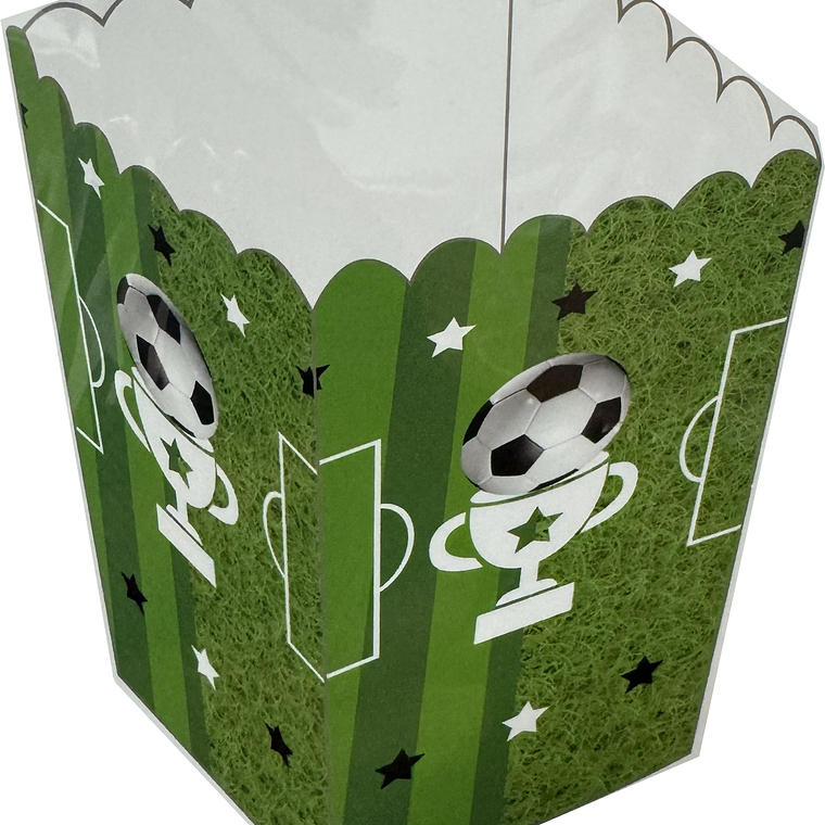 FESTA FUTEBOL VERDE CAIXA DE PIPOCAS 6PCS 5X5X11CM 1