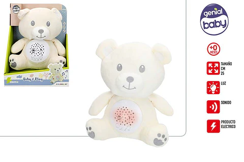 Peluche urso para bebé +0M com som ref.34034