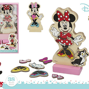 BRINQUEDO MADEIRA MINNIE IMANS 38PCS +3A REF.48727