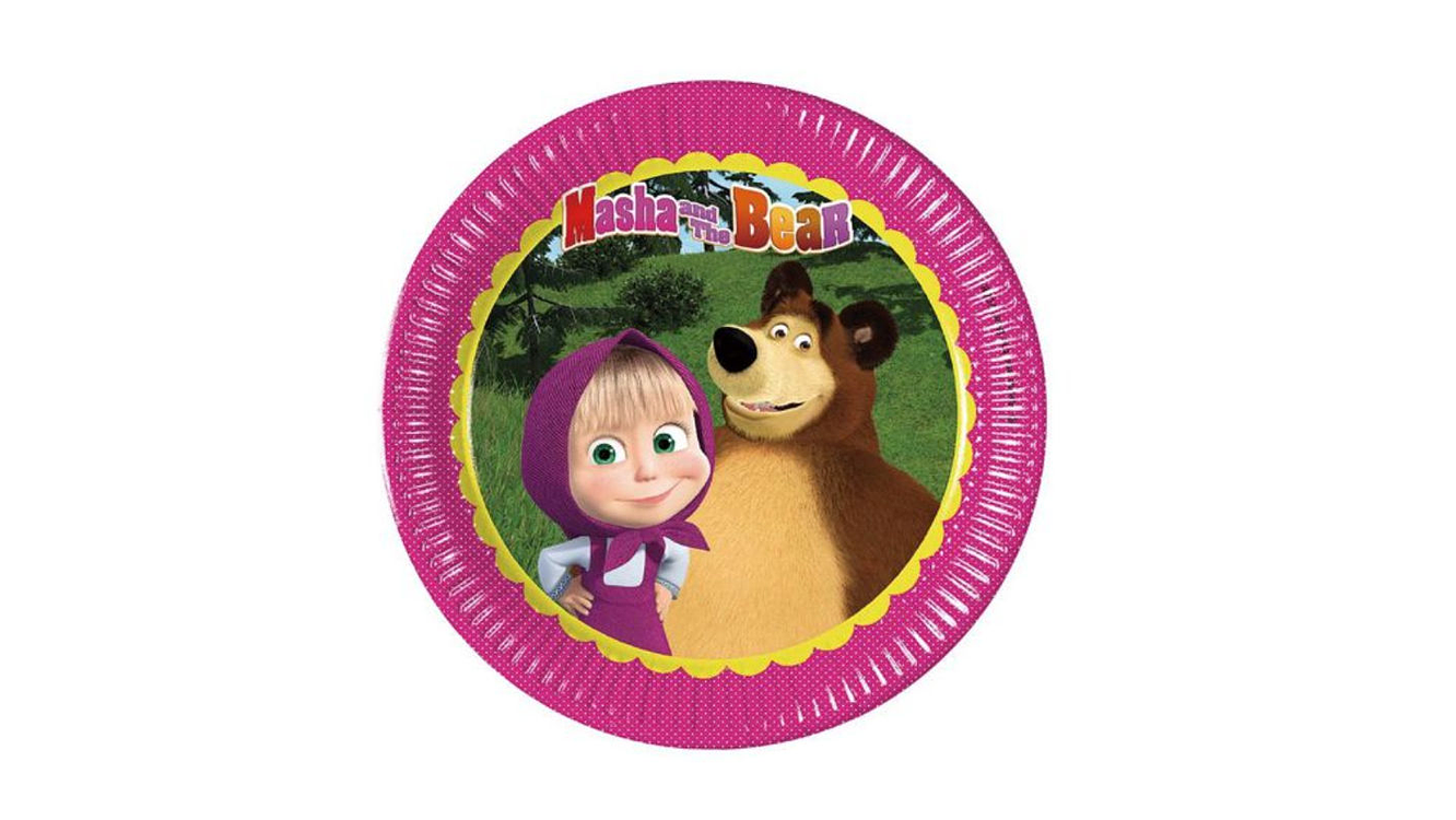 FESTA MASHA PRATO PAPEL 8PCS 23CM 1